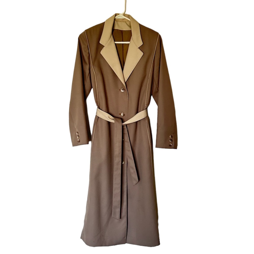 Bonders two toned women’s trench coat tan brown